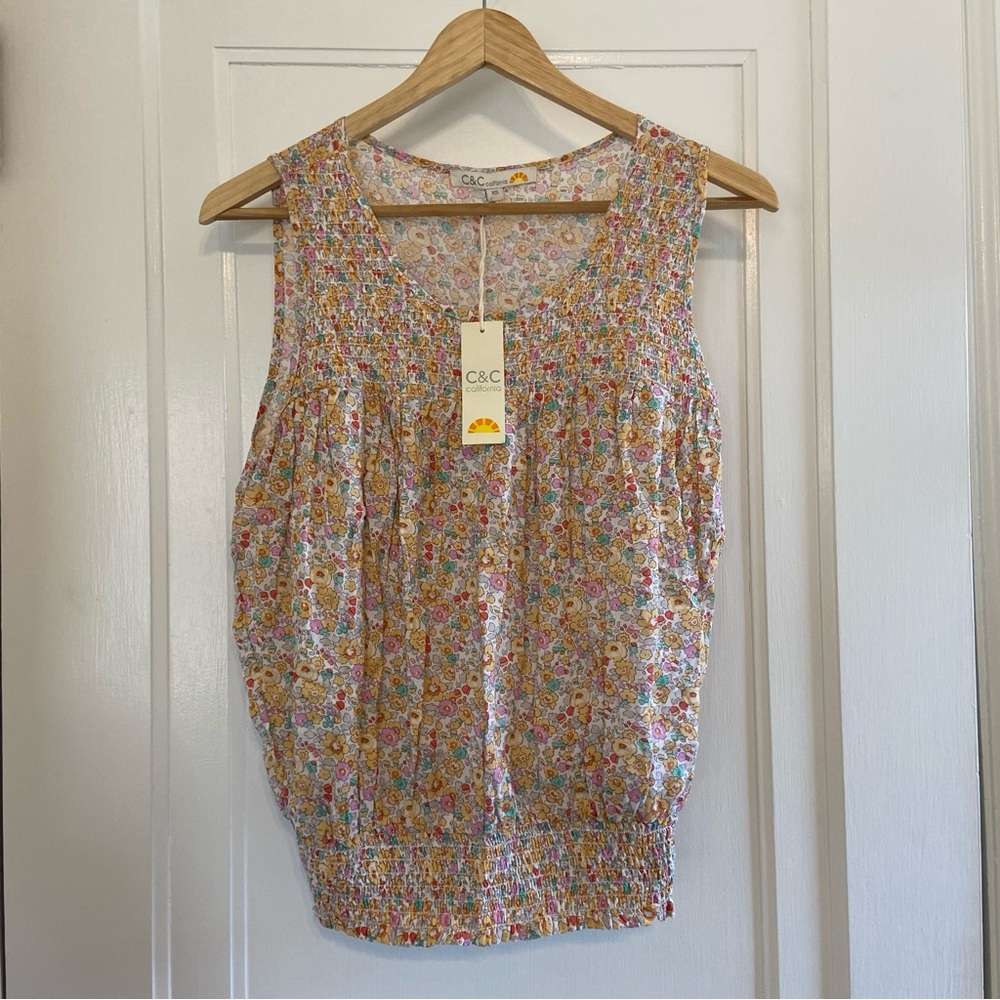 C&C California smocked floral top